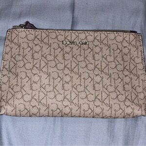 Calvin Klein Tan Monogram Clutch